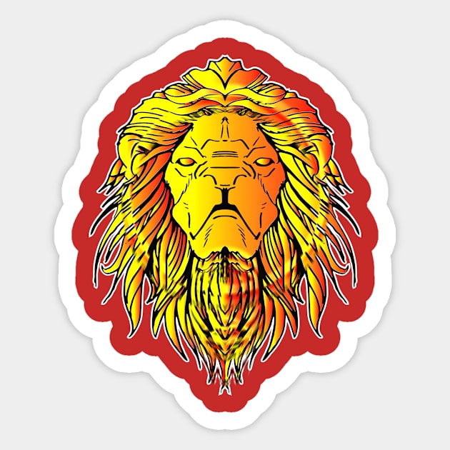 the yellow lion head Sticker by tebulation